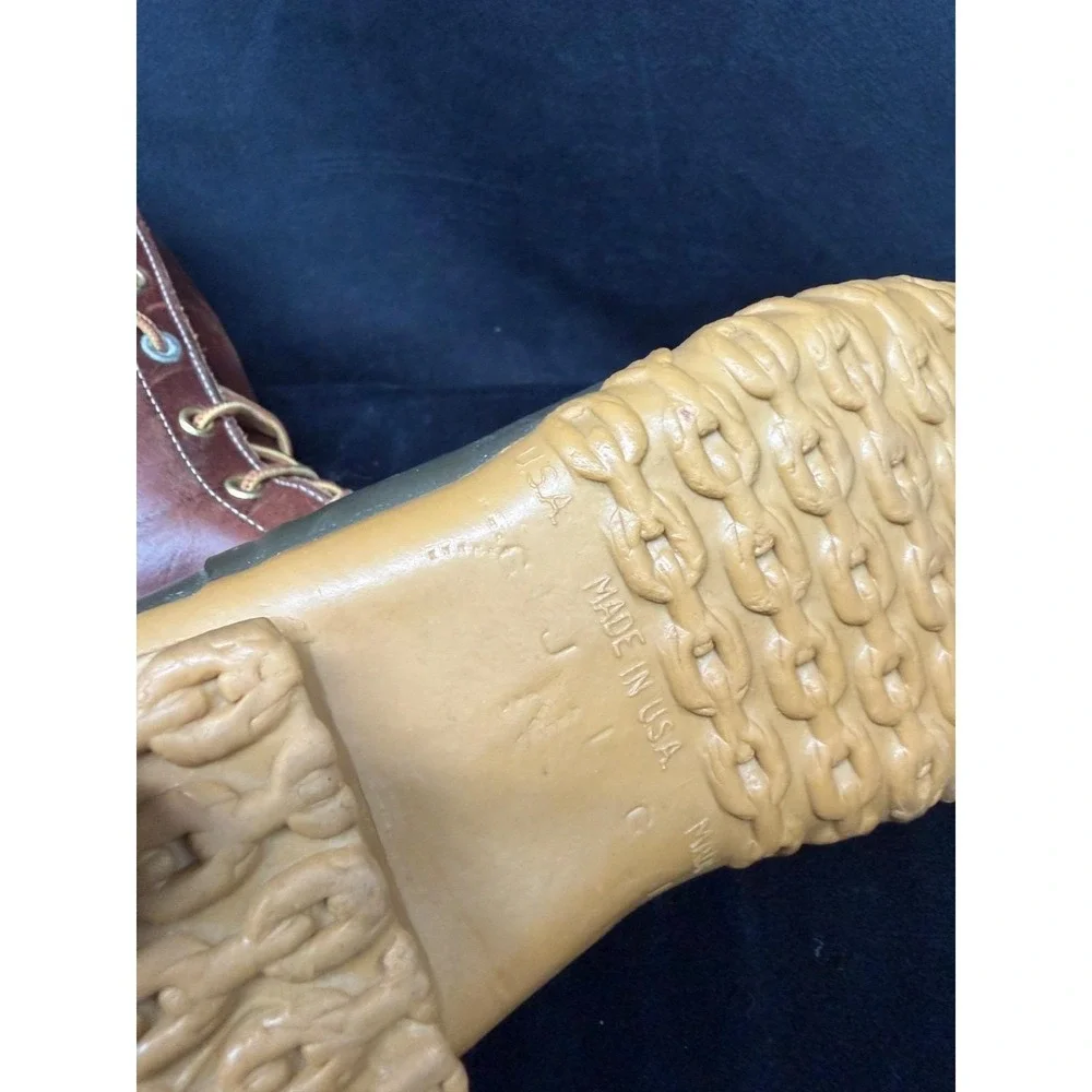 Vtg LL Bean Maine Hunting Shoe Brown Leather 11.5